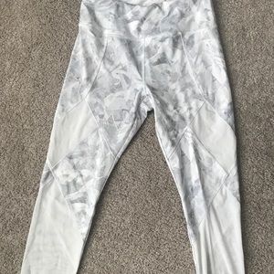 White mesh workout leggings